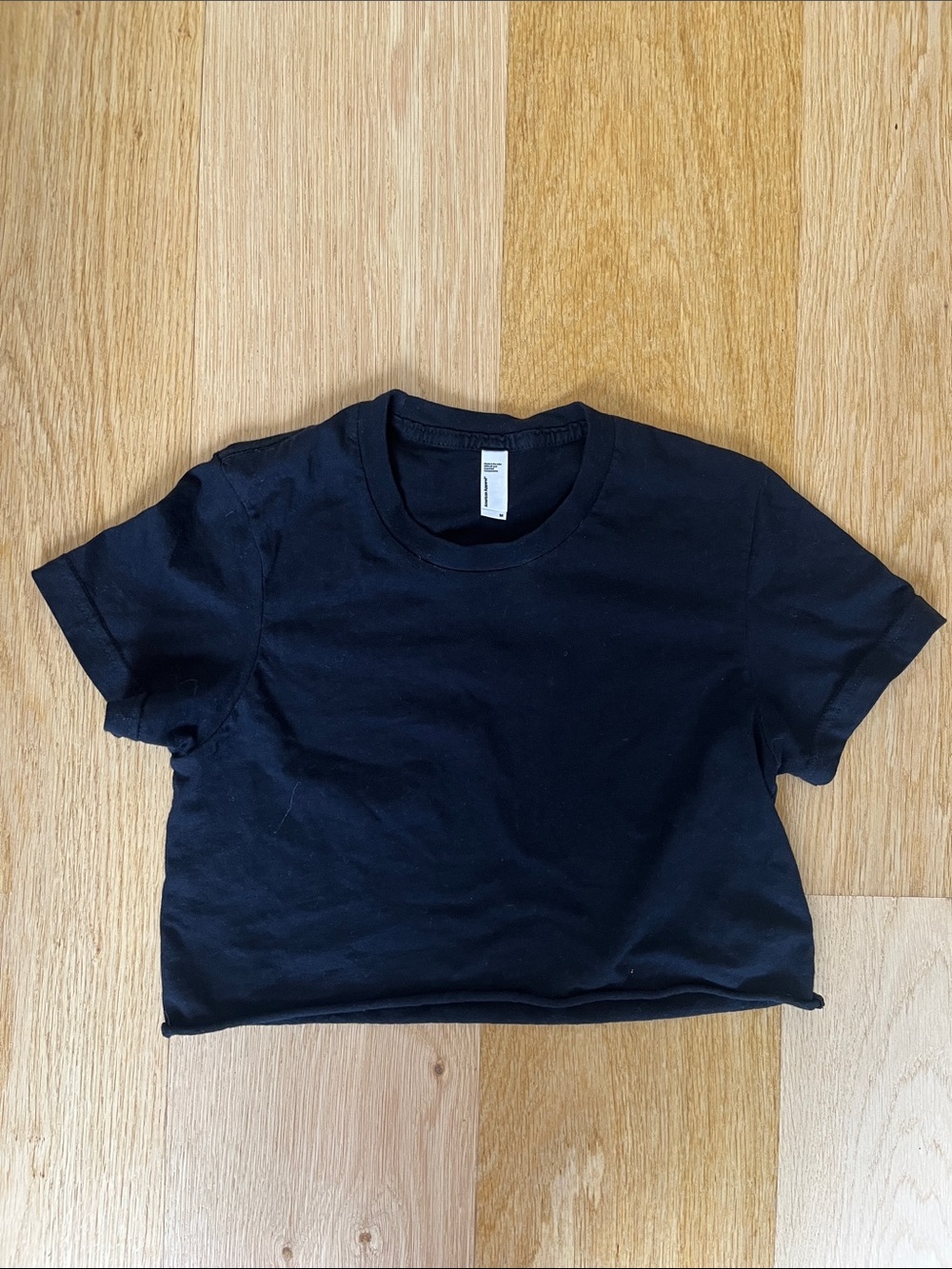American Apparel Black Crop Tee